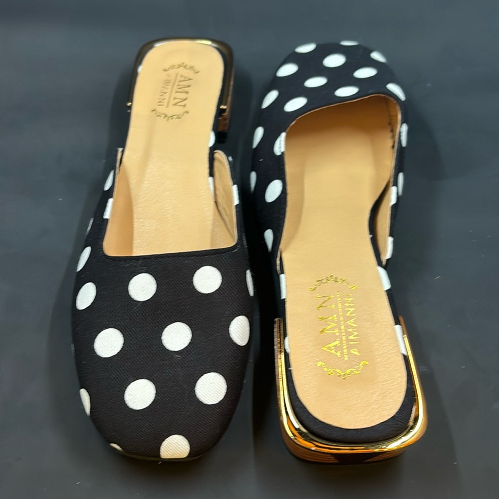 AMN Aimanni polka dot slides size 38